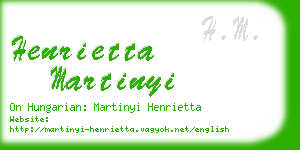 henrietta martinyi business card